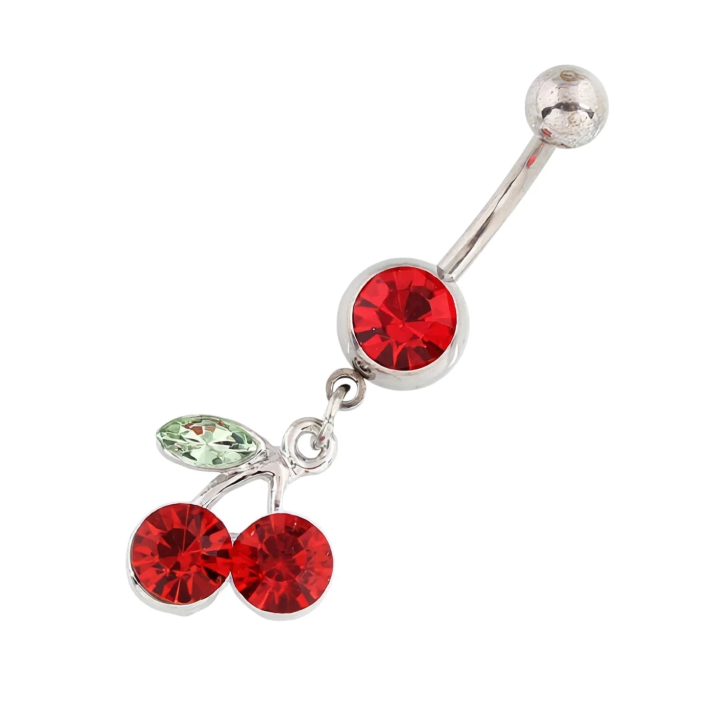 Cherry Bomb cseresznyés piercing piros cirkónia kövekkel - Modlab