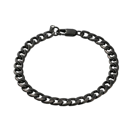 Blackout Ops matt fekete cuban link karkötő — 304 nemesacél férfi karkötő PVD fekete bevonattal, masszív páncél fazon — Modlab