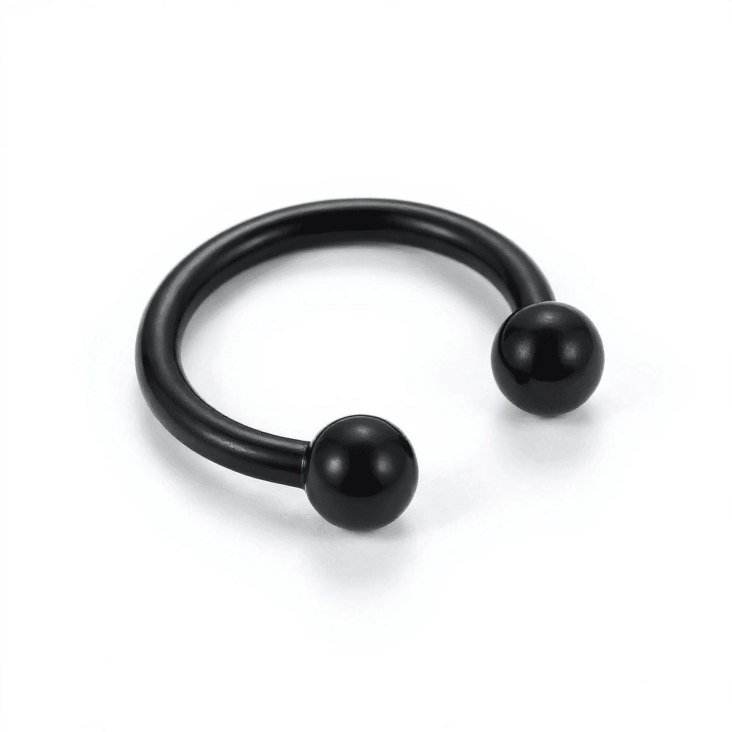 Fekete színű G23 titán patkó piercing 8mm-es méretben - Modlab