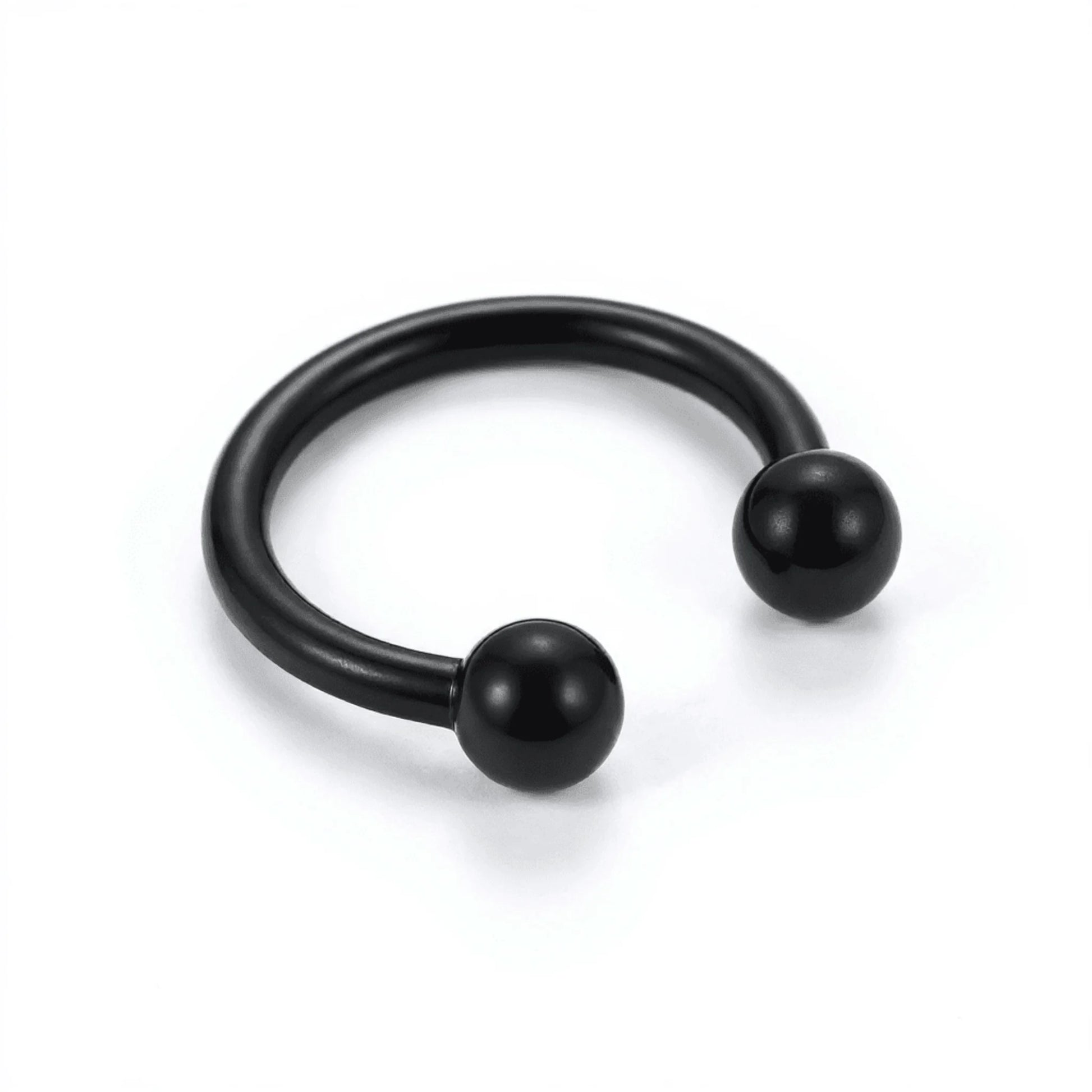 Fekete színű G23 titán patkó piercing 8mm-es méretben - Modlab