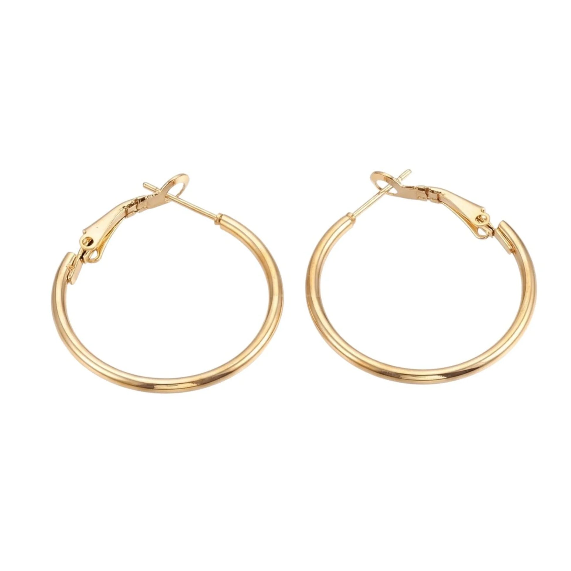 Klasszikus 40mm-es arany csőkarika fülbevaló (Hoop) - Modlab