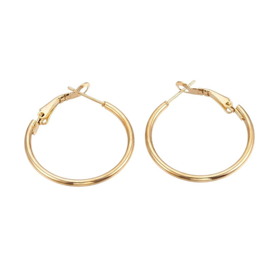 Klasszikus 40mm-es arany csőkarika fülbevaló (Hoop) - Modlab