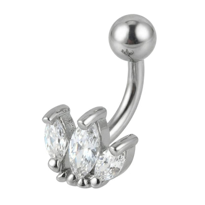Három köves marquise legyező titán piercing fej