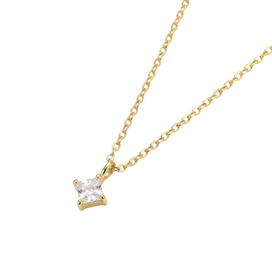 Golden Rhombus Pave Edition aranyozott acél nyaklánc rombusz medállal - Modlab