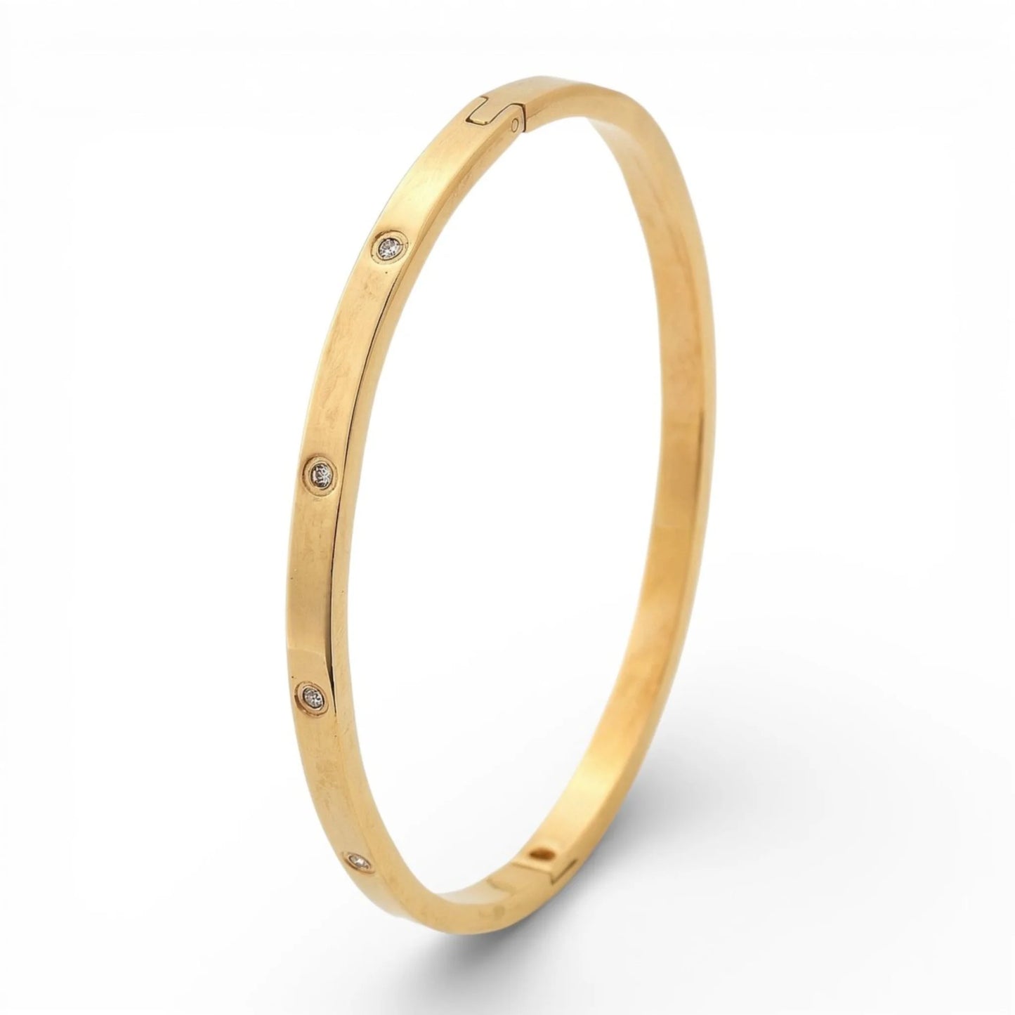 Arany verzió: 18K aranyozott ovális bangle karkötő kristály díszítéssel