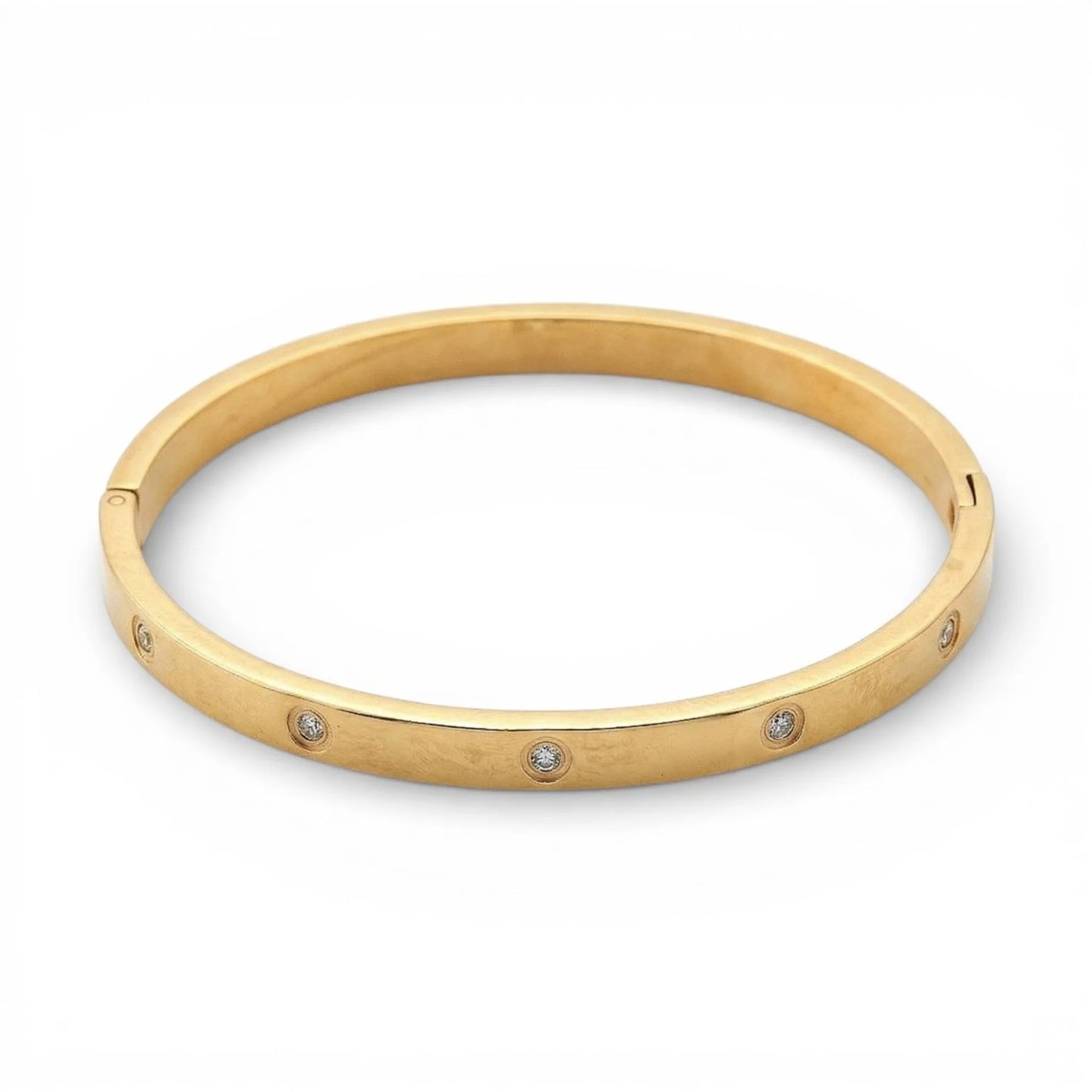 Arany verzió: 18K aranyozott ovális bangle karkötő kristály díszítéssel